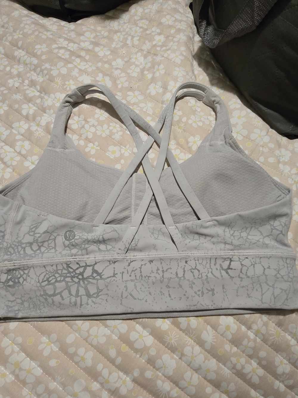 lululemon athletica Light Gray Strappy Sports Bra